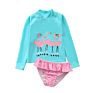 2 Piece Suit Sun Protection Rash Guard Set Girl Beach Long Sleeve Swim Shirt Shorts Set Kids Swimsuit