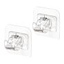 2Pcs Nail-Free Adjustable Curtain Rod Holder Clamp Hooks Rod Bracket Holders Adhesive Wall Curtain Fixed Clip Hanging Rack Hook