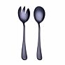 2Pcs Wholesales Creative Gold Stainless Steel Unique Serving Spoon Fork Scoop Salad Tableware Sets