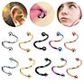 316L Stainless Steel S-Shaped Spiral Ear Bone Nail anti Allergy Eyebrow Nail Nose Ring Puncture Jewelry