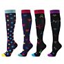 4 Pair Design High Running Travel Logo Nurse Nursing Socks Compression Set