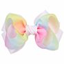 4" Rainbow Gradient Colors Boutique Grosgrain Ribbon Hair Bow Clips Kids Girls Barrettes Hairpins