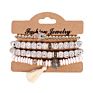 4Pcs/Set Multi-Layer Natural Stone Bead Bracelet Mix Pendant Tassel Bracelet Set for Women