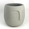 5Inch Cement Face Pot Concrete Head Pot for Home Deco Modern Face Planter Cement Head Planter Human Face for Succulent Plant