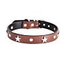6 Colors Star Studded Dog Collar Leather Puppy Neck Strap Cat Collar Adjustable Pet Collars for Small Dogs S/M/L
