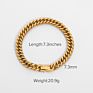 7.3Mm Chunky Gold Cuban Chain Bracelet for Women 18K Gold Plated Stainless Steel Miami Link Chain Bracelet