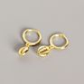 925 Sterling Silver Seashell Drop Earrings 24 Gold Plated Shell Drop Circle Huggie Earrings for Women