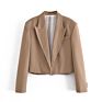 937 Solid Color Khaki Short Design Blazer Women Spring Casual Blazers Outfit Coat Clothing
