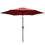 9Ft Garden Outdoor Manual Tilt round Patio Umbrella, Black and White Stripe Fabric