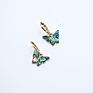 Abalone Shell Butterfly Pendant Jewelry Set Necklace Earrings