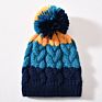 Acrylic Blend Warm Hats Skully Ski Unisex Chunky Knitted Pom Pom Beanie Fleece Lined