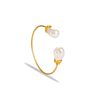 Adjustable Gold Freshwater Pearl Nature Stone Shell Crystal Cuff Bangles & Bracelets Women Girl Wedding Bridesmaid Gift Jewelry