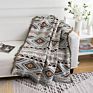 Afghan Blanket Solid White Blue Red Geometric Stripe Yarn Dyed Throw Sofa Cover Couch Blanket with Fringe Tassel