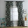 American Style Sheer Window Panel Floral Printing Voile Curtain Fabric Kitchen Curtains
