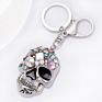 and Punk Style Key Chain Unisex Gift 3D Creative Novelty Blings Rhinestone Inlaid Crystal Skull Keychain