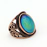 Antique Silver Plated Color Change Emotion Feeling Mood Oval Stone Ring