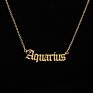 Artilady Vintage Stainless Steel Horoscope Zodiac Sign Letter Pendant Chain Necklace for Women Jewelry Gift