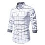 Autumn and European Size Men's Cotton Long-Sleeved Shirt Business Casual Plaid Shirt