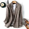 Autumn and Loose Casual Coat Women's Plaid Small Suit Coat