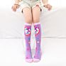 Autumn Fancy Funny Unicorn Cartoon Animal Cotton Stocking Knee High Little Girls Children Kids Socks with Drawing