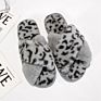 Autumn House Shoes Women Home Leopard Slippers Warm Faux Fur Ladies Cross Soft Plush Furry Female Open Toe Shoes