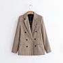 Autumn Ladies Jacket British Style Pattern Double-Breasted Suit Jacket Women