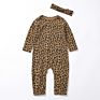 Autumn Newborn Infant Toddler Boys Girls Clothes Casual Leopard Long Sleeve O-Neck Knitted Cotton Baby Jumpsuit