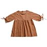 Baby Girl Baby Pure Color Bow Sleeve Pleated Skirt Dress