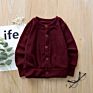 Baby Girls Autumn Sweater Coat Fall Color Burgundy Black Grey Pink Long Sleeve Soft Cotton Tops Sweater Jacket