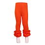 Baby Girls Boutique Stock Rts Ruffle Pants Solid Color Icing Leggings Kids Infant Long Ruffle Casual Pants