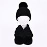 Baby Hat Sets Children Real Big Fur Pom Pom Beanie Wool Cashmere Knitted Kids Hat and Scarf Set