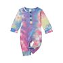 Baby Jumpsuit Boys and Girls Rompers Multi-Color Tie-Dye Jumpsuit Black Blue Purple Yellow Brown