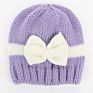 Baby Knitted Hat with Color Matching Bowknot Hat, Baby Warm Cap