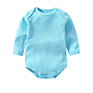 Baby Long-Sleeve Bodysuit Romper with Plain Simple Knitted