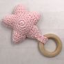 Baby Rattle Teething Toys Crochet Nursering Baby Play Gym Star Teether Toy with Wood