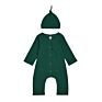 Baby Romper Cap Set Cotton Baby Girl Boy Jumpsut Long Sleeve Rompers Set