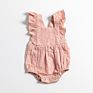 Baby Romper Jumpsuit Cotton Linen Pleated Flutter Sleeve Baby Clothing Romper