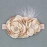 Baby Sparking Rhinestone Feather Headband Girl Flower Hair Bow Headwear Velvet Hair Band Girls Accessories