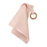 Baby Teether Blanket Muslin Lovey Baby Pacifier Blanket Wooden Teether Newborn Security Blanket