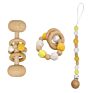 Baby Toy Gift Set Baby Rattle Teether Pacifier Clip Chain Kit