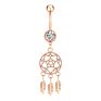 Beach Gold/Silver Plated Stainless Steel Body Piercing Jewelry Women Star Crystal Moon Pendant Belly Button Rings Barbell