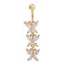 Belly Button Nail Medical Butterfly Shape Navel Nail Piercing Jewelry for Woman