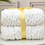 Big Hand Woven Yarn Wool Chenille Thick Throw Chunky Knit Knitted Blanket for Blanket