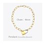 Big Lock Link Chain Choker Necklace Women Gold Color Stainless Steel Pendant Necklaces P193040