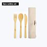 Biodegradable Bamboo Fiber Tableware Sets Spoon Fork Knife Straw Chopsticks Reusable Bamboo Fiber Cutlery Set