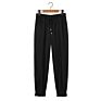 Black Color Vintage Design Elastic Waist Women's Casual Fall Pants & Trousers