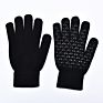 Black Offset Non-Slip Touch Screen Knitted Gloves Outdoor Warm Riding Gloves Acrylic Magic Gloves Logo Can Be Customized