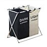 Black Oxford Fabric White Storage Large Dirty Movable Foldable Laundry Basket