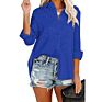 Blusa Ladies Blouses Elegant Embossed Long Sleeve Button down Women Shirts