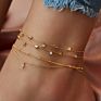 Bohemian Gold Butterfly Anklets for Women Color Beads Cross Multilayers Anklet Beach Ankle Foot Chain Jewelry